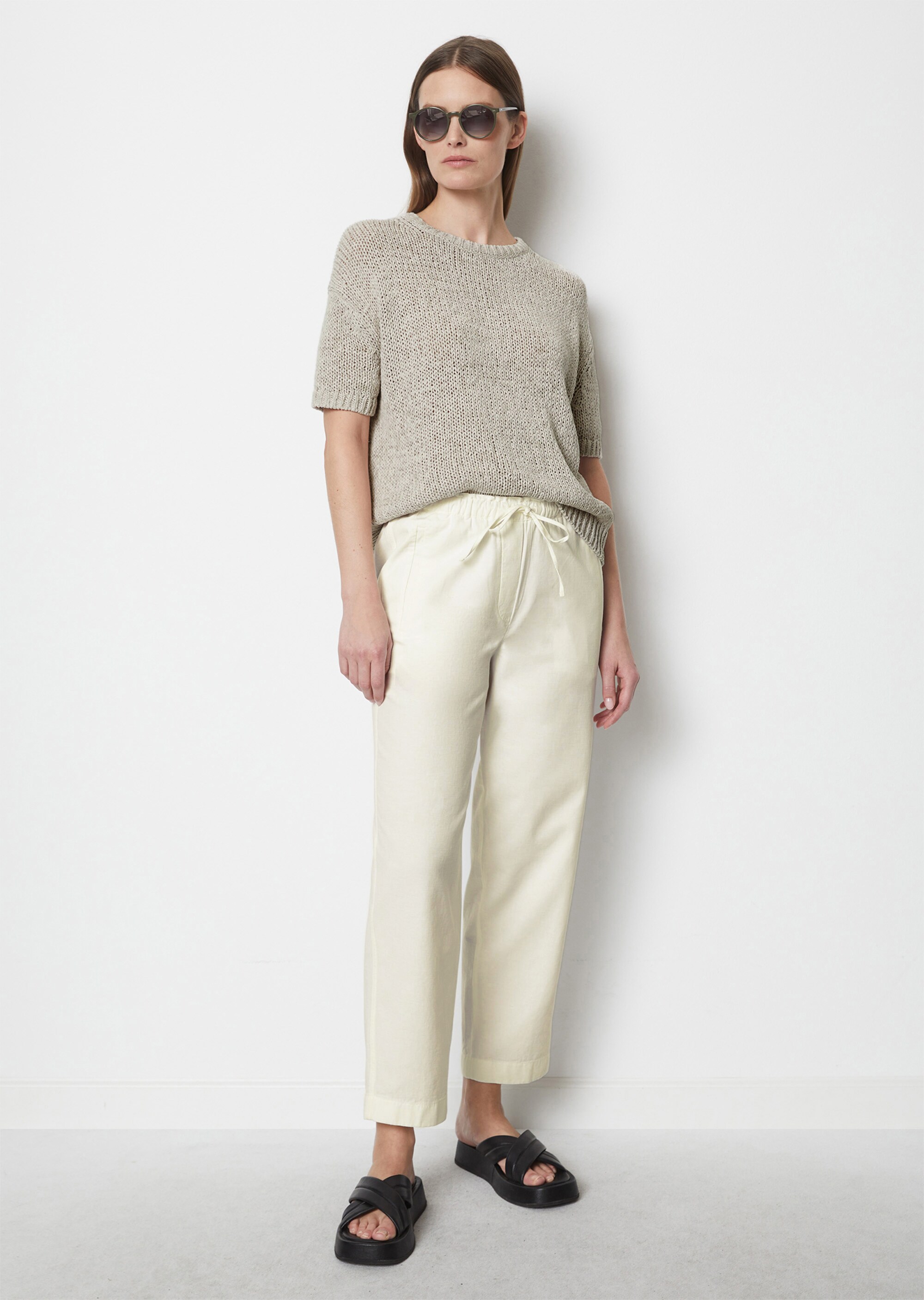 Joggpants taperedaus Organic-Cotton-Leinen-Mix