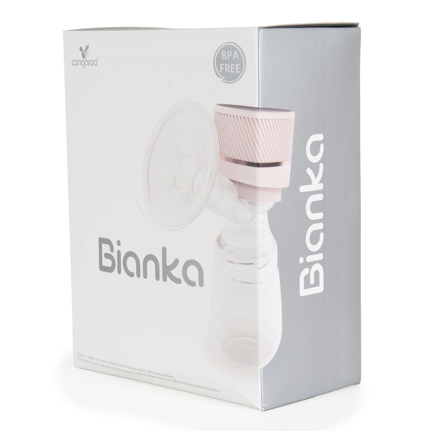 Cangaroo elektrische Milchpumpe Bianka 9 Pumpstärken Flasche Sauger 0+ Deckel beige