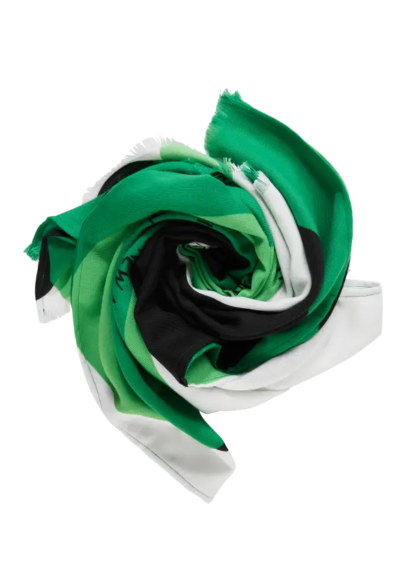 Print Long Schal - fresh spring green