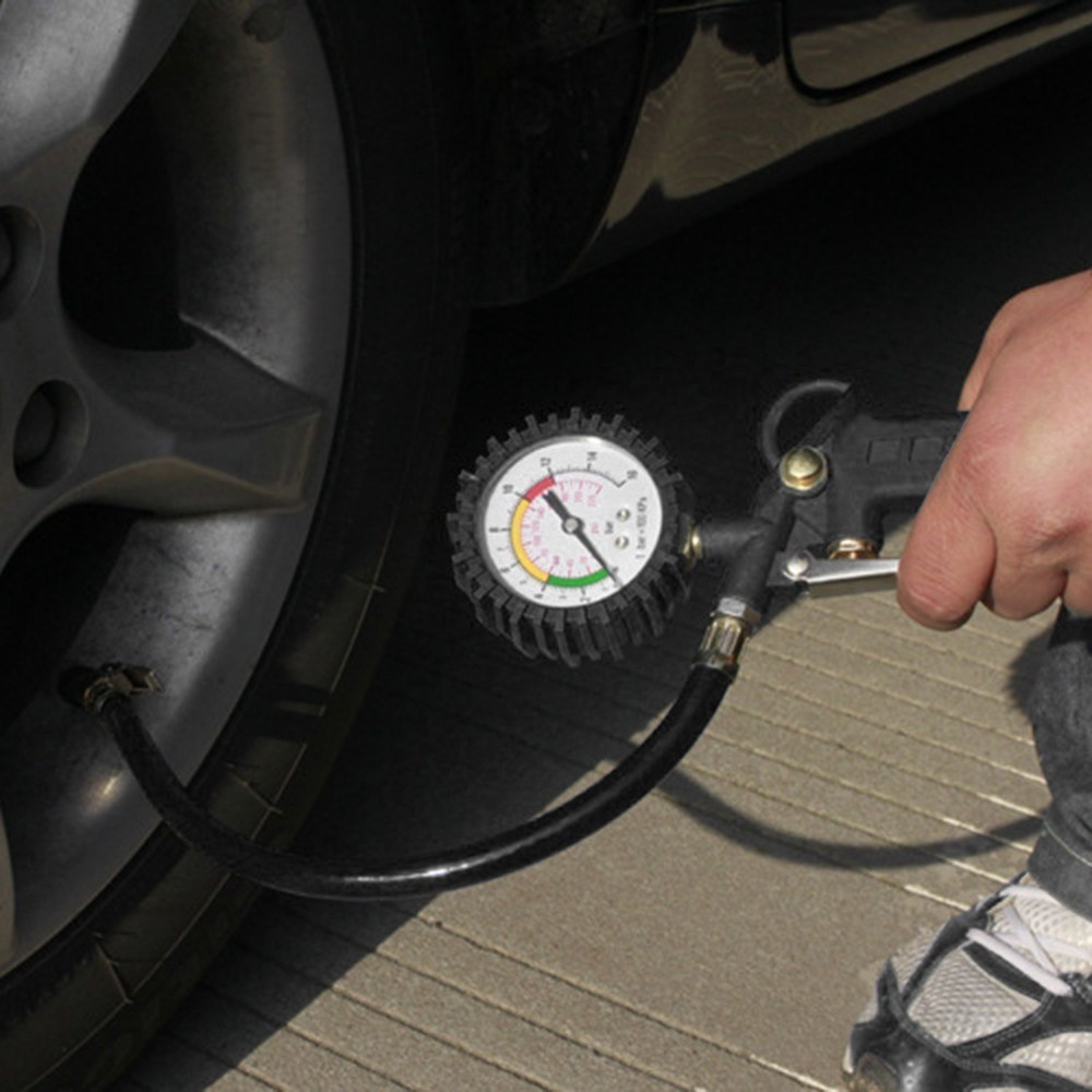 2in1 Multifunktions Auto Reifen Druck Prüfer Motorrad Luftdruck Messgerät Luftpumpe  - Schwarz
