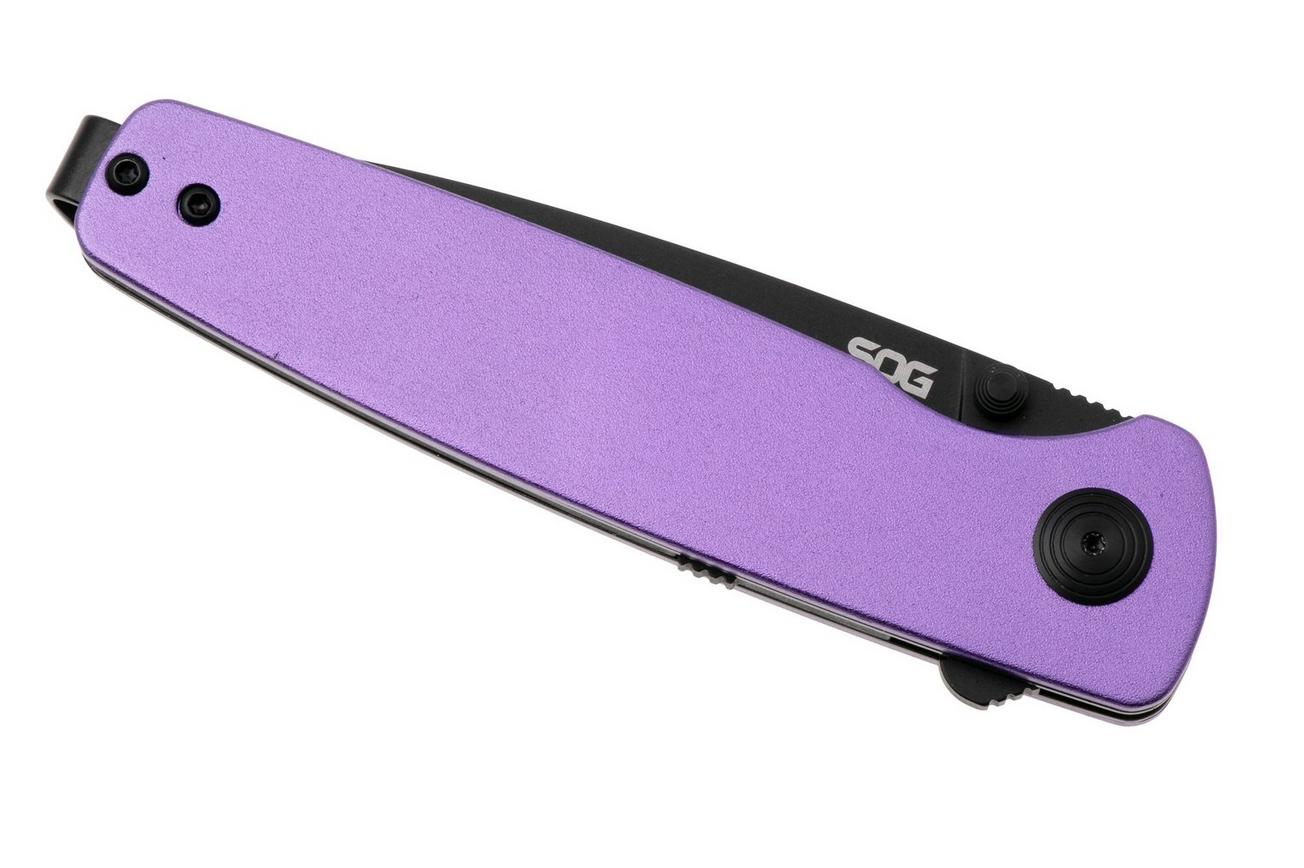 SOG Twitch III 11-15-06-43, Black 154CM, Purple Aluminum, Black Hardware zakmes