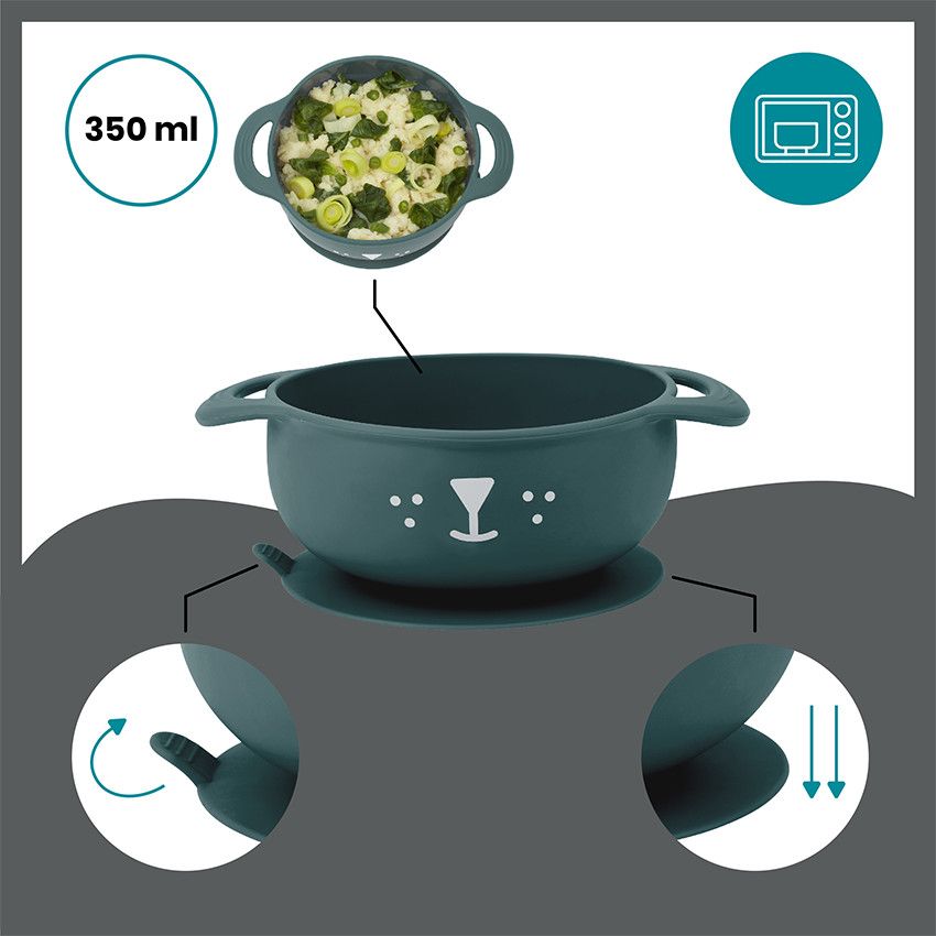 Coffret repas en silicone TAST'ISY 15-24 mois - Chien - Ecru