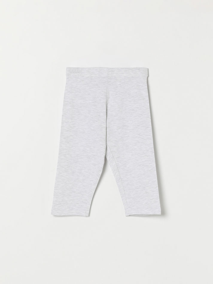 Conjunto de 6 calças legging capri básicas - Cinza Mesclado