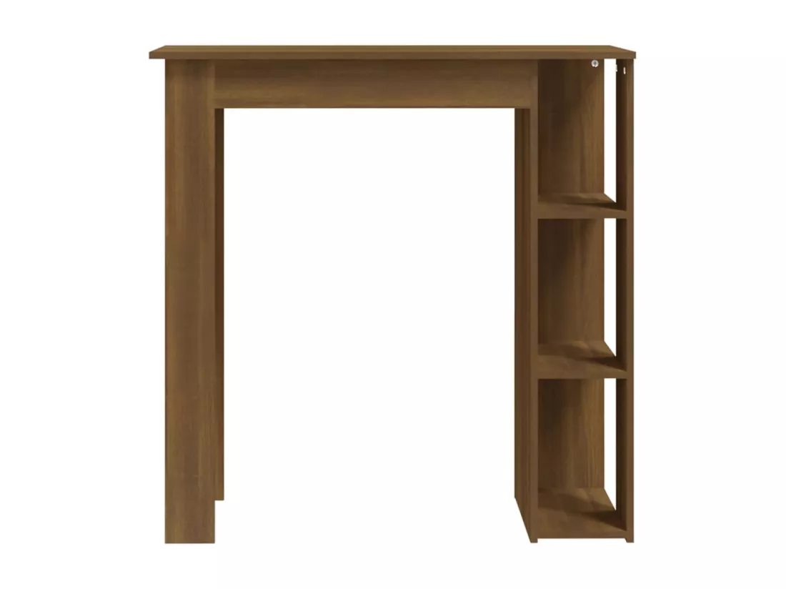 Table de bar avec étagère Chêne marron 102x50x103,5cm Aggloméré
