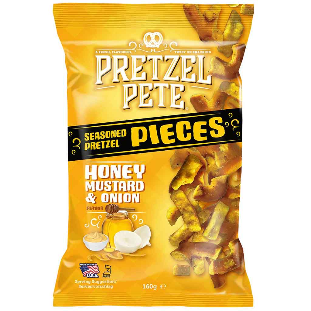 Pretzel Pete Honey Mustard & Onion Brezelstücke 160g MHD:31.7.25