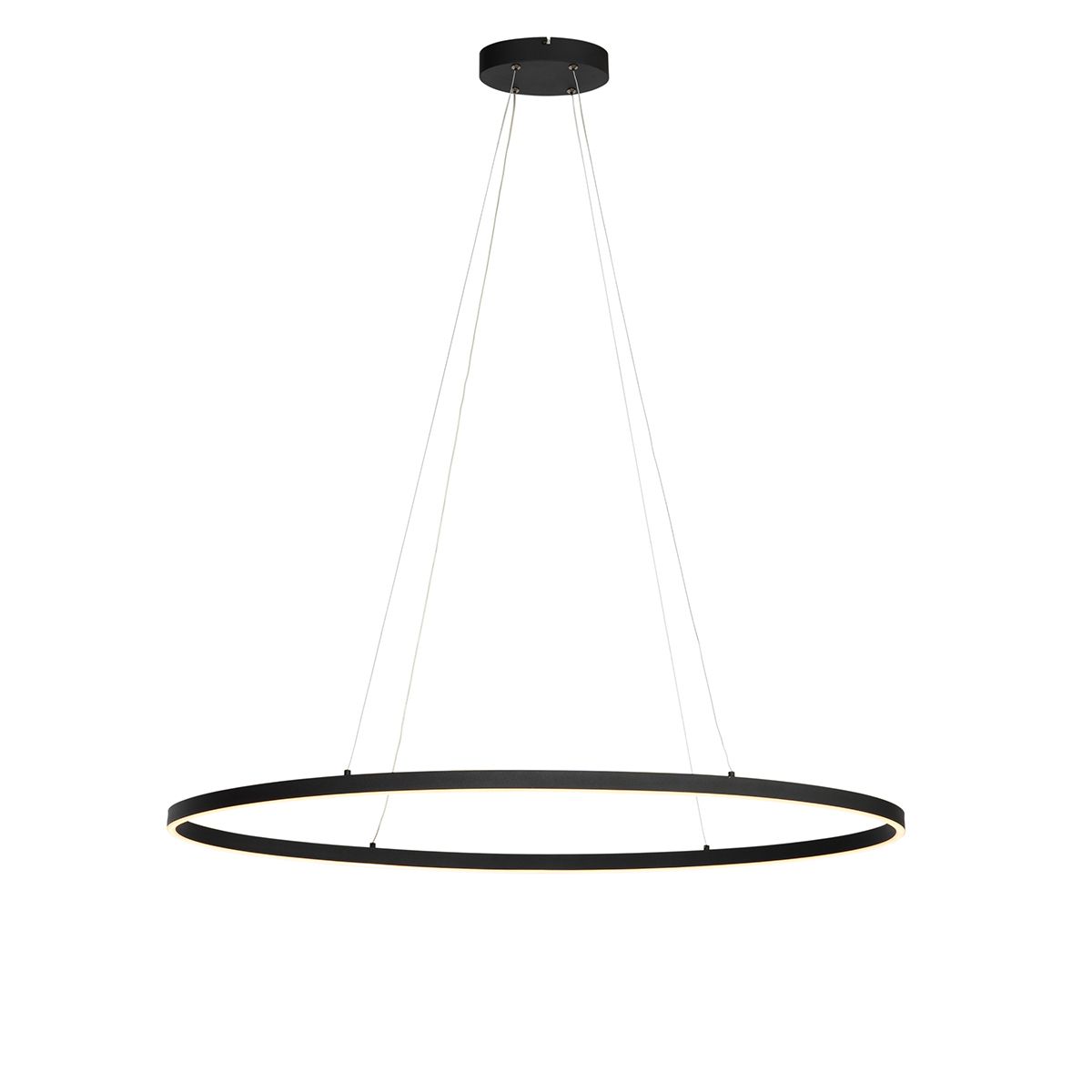 Design hanglamp zwart ovaal incl. LED 3-staps dimbaar - Ovallo