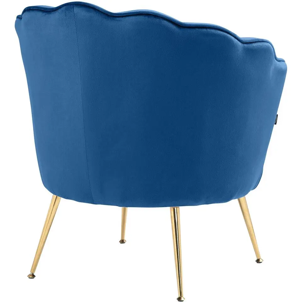 CLP Eetkamerstoel Rosita goud Frame - Fluweel - blauw