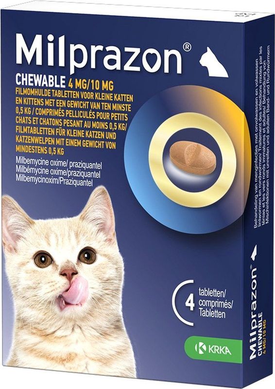 Milprazon Ontworming Kauwtabletten Kleine Kat 4 stuks