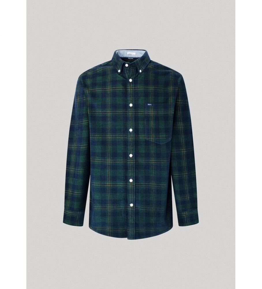Camisa de algodão verde Pepe Jeans Cale