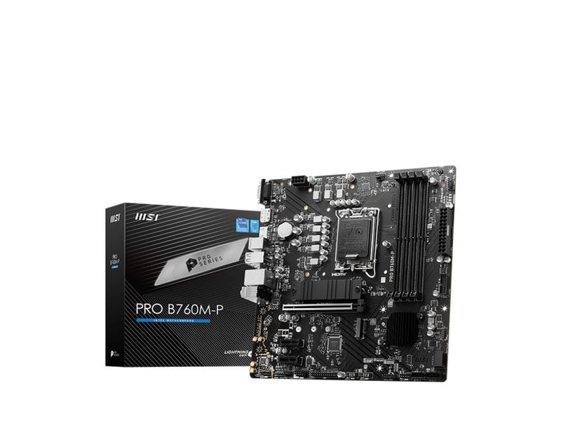 MSI Mainboard PRO B760M-P Das PRO B760M-P wurde entwickelt für maximale Performance kombiniert mit der neusten DDR5 Arbeitsspeicher Technologie