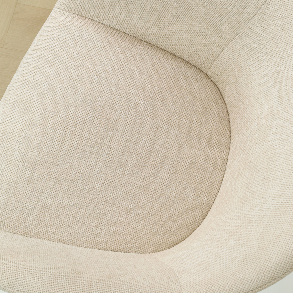 Eetkamerstoel Noa-Otis wit onderstel cottonbeige