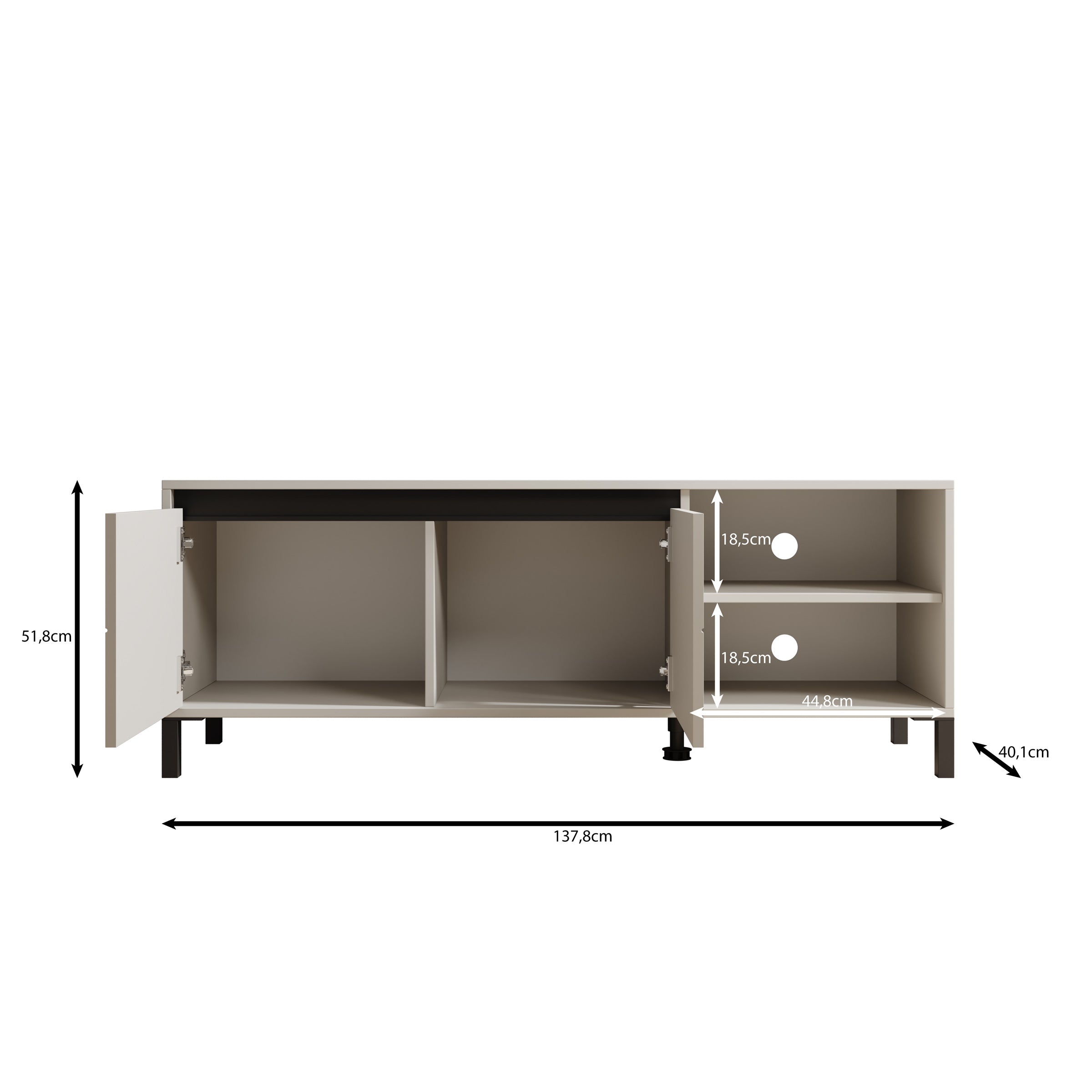 Montellini - TV-Meubel - Eikenpatroon - 138x40x52 cm