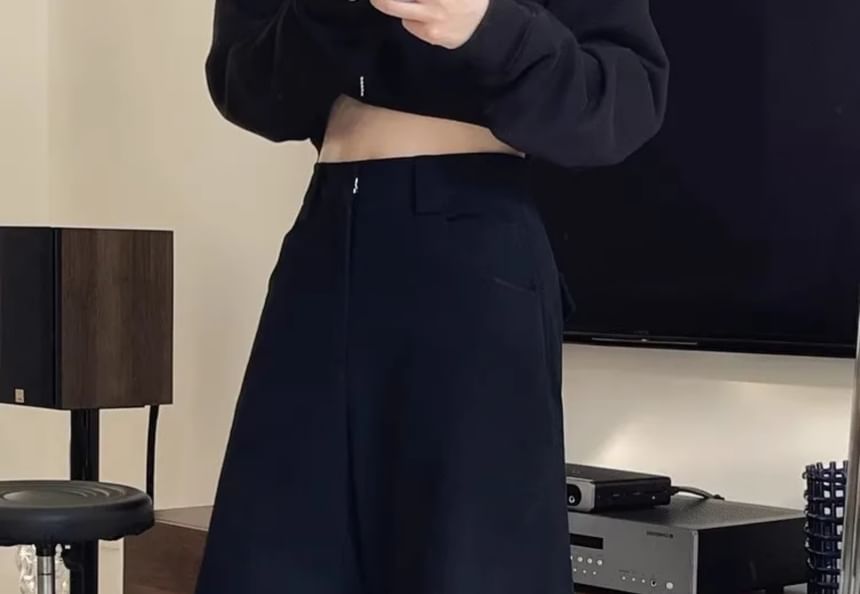 Litoya - Hoge taille effen wijde broek