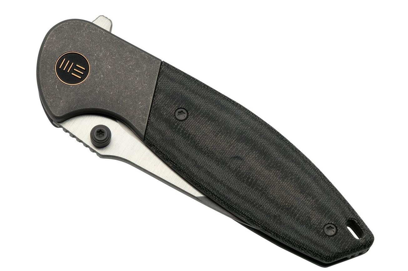 WE Knife Nitro Mini WE22015-3, Grey Titanium, Black Micarta Inlay, CPM 20CV zakmes