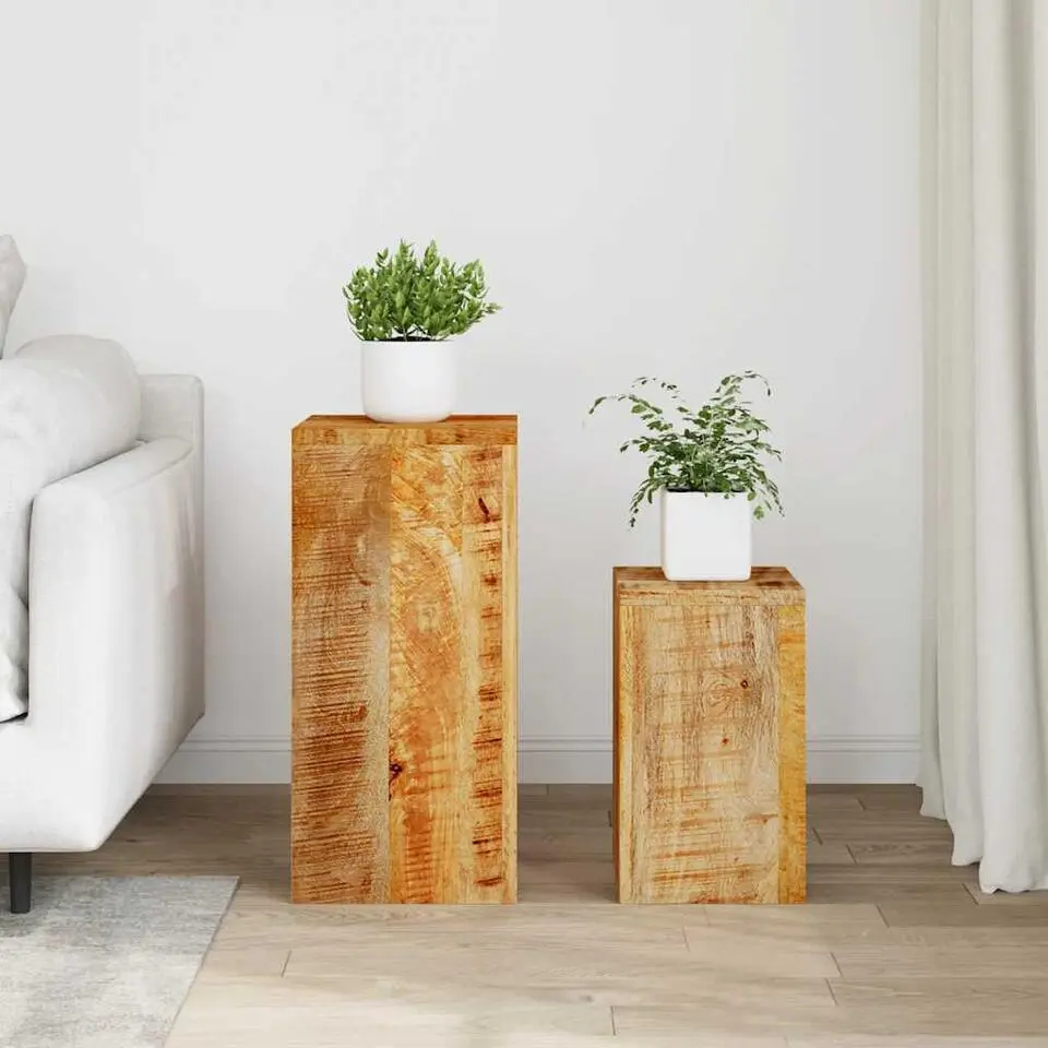 vidaXL - Plantenstandaard - Bruin - Hout - 2 stuks