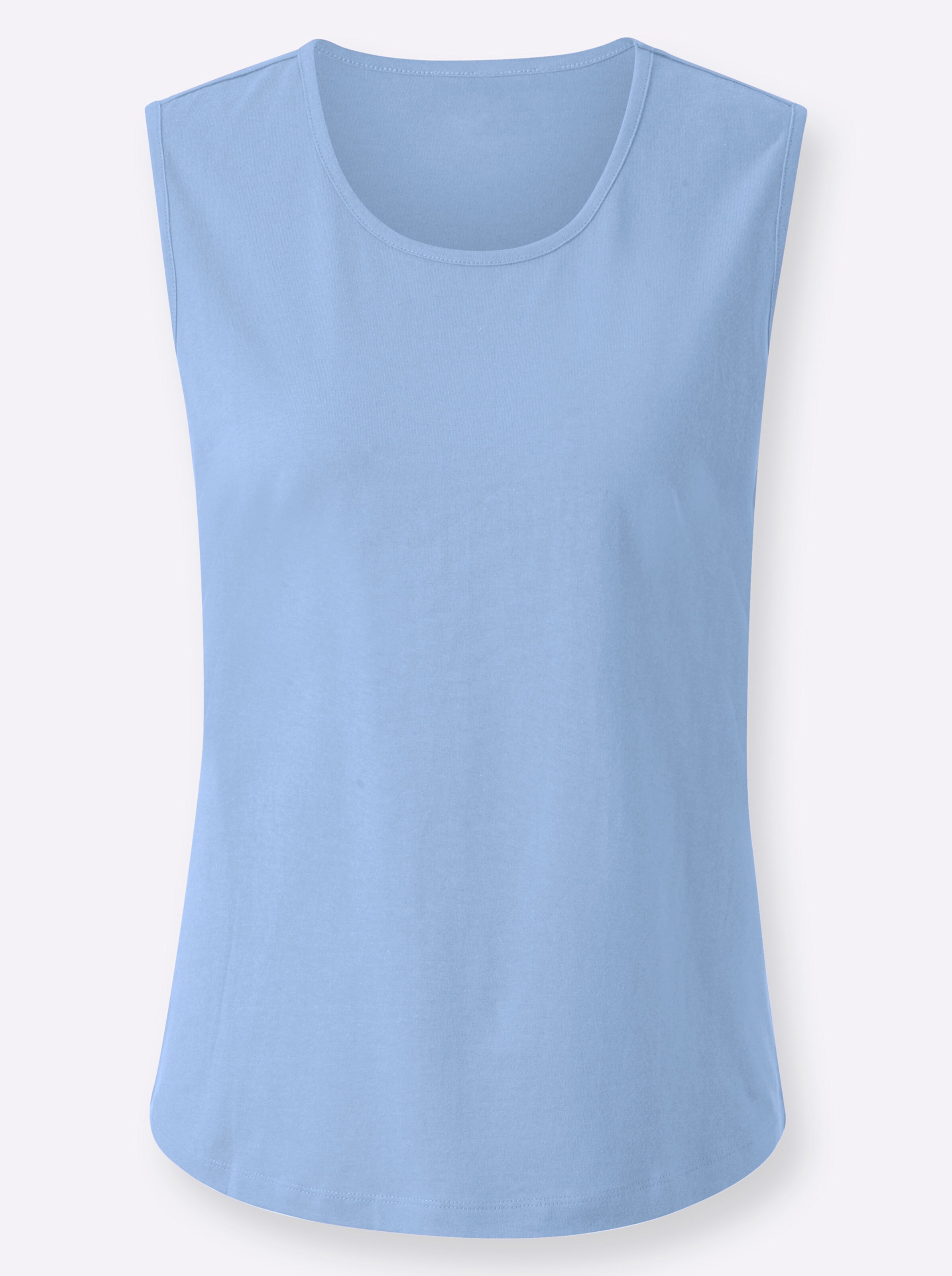 Shirttop in himmelblau + himmelblau-weiß-bedruckt