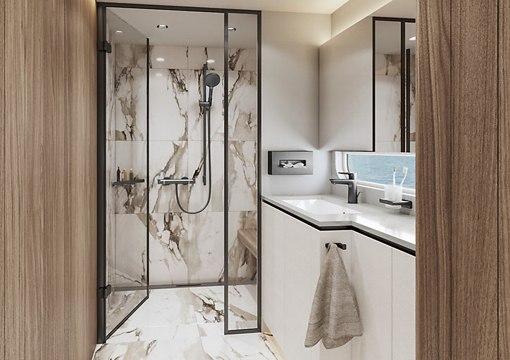 Crochet double porte serviettes gun metal Addstoris Hansgrohe