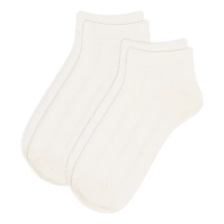 Petit Bateau Lot 2 Chaussettes Ajourées | Ecru