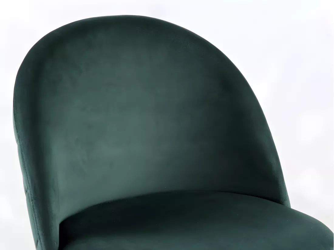 Lot de 2 chaises - Velours et acier inoxydable doré - Vert - MELBOURNE