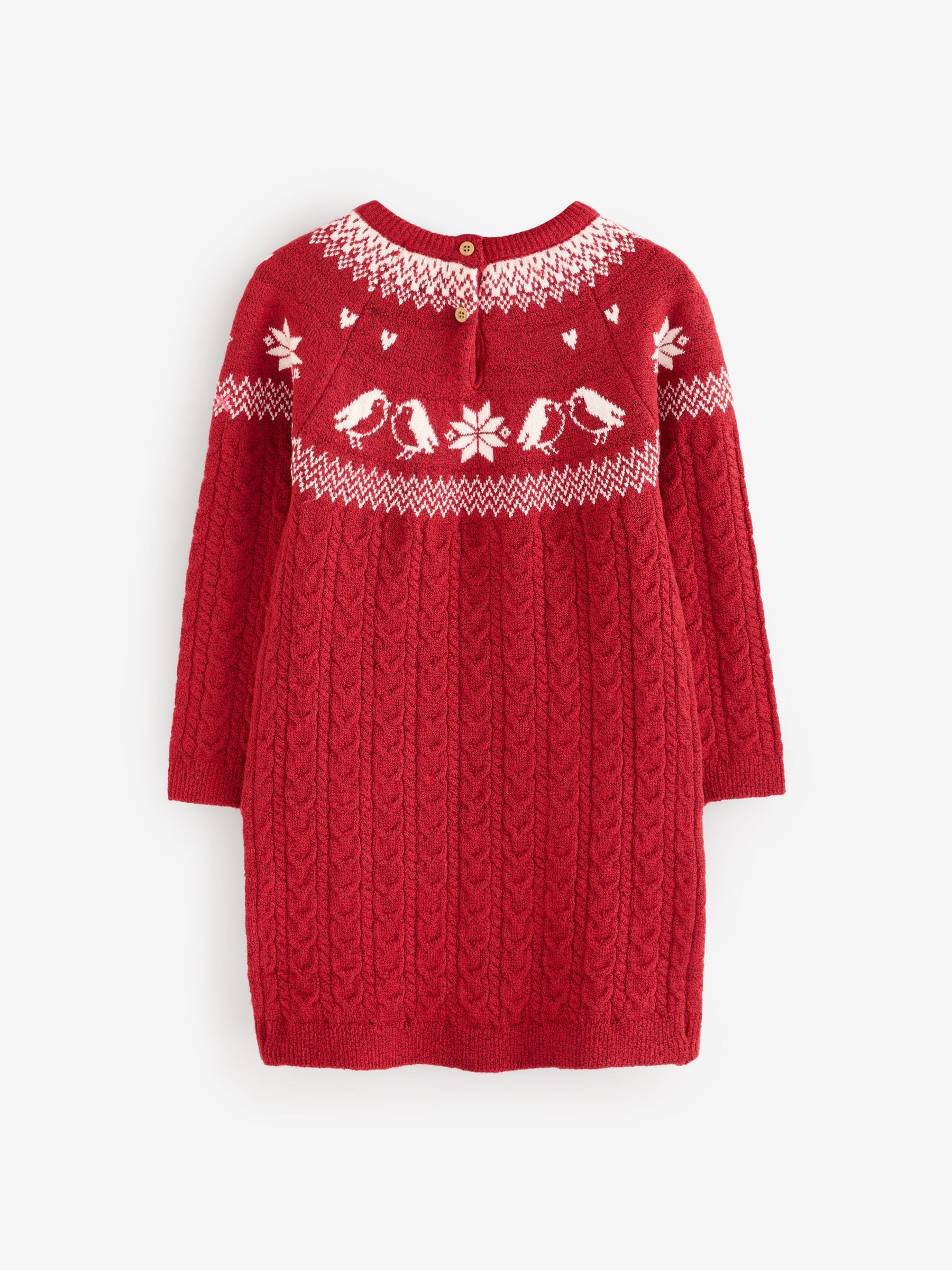 Rood - Kerst-truijurk met fairisle-motief (3 mnd - 7 jr)