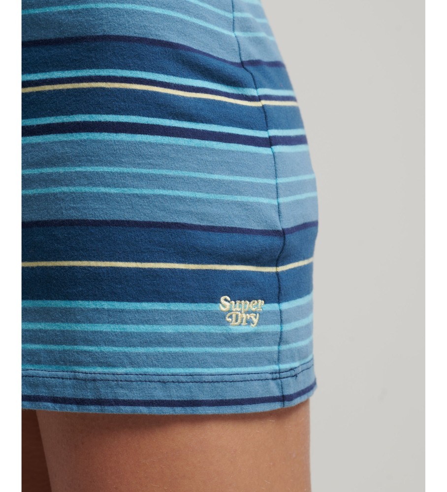 Vestido Superdry Azul Vintage Stripe Racer Logo