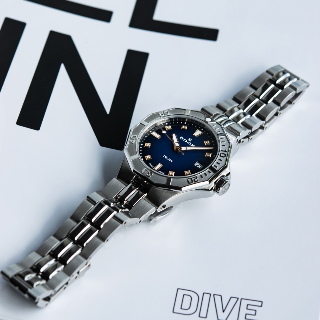Edox Delfin Diver Date 38 Diamonds