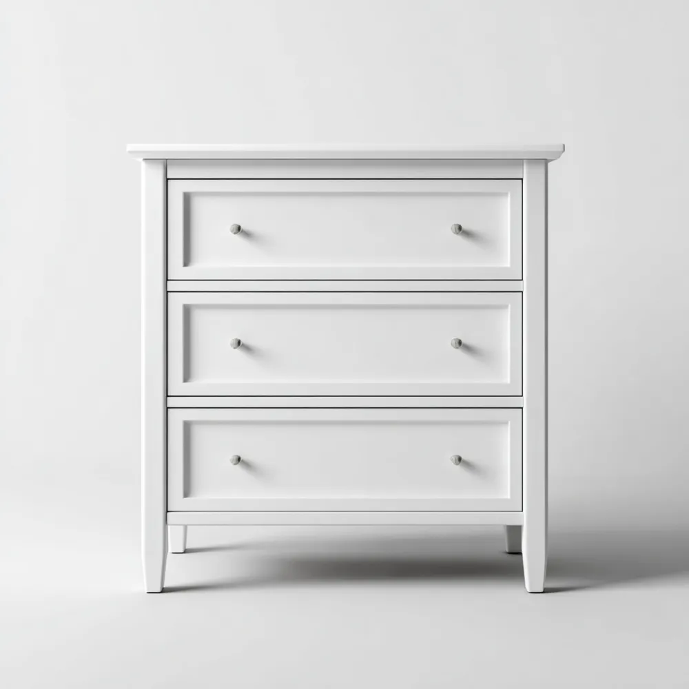 Kommode mit 3 Schubladen Holz 80x40x100 cm - Wei?