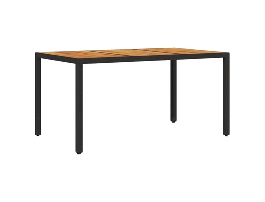 VIDAXL - Table de jardin et dessus en bois d'acacia noir résine tress...