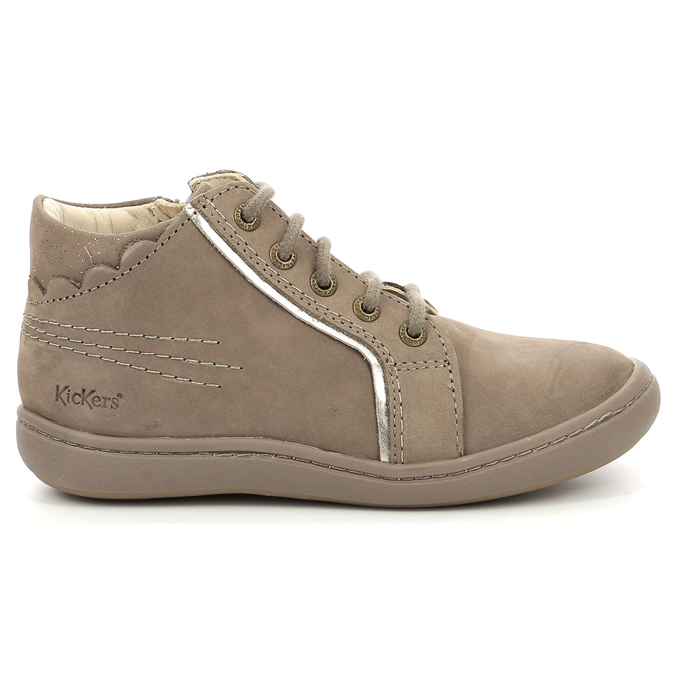 Kickers Bottillons en Cuir Kickpinns taupe