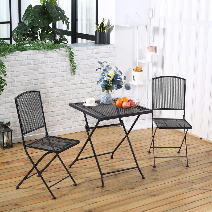 Outsunny Gartenmöbel-Set mit Faltfunktion grau