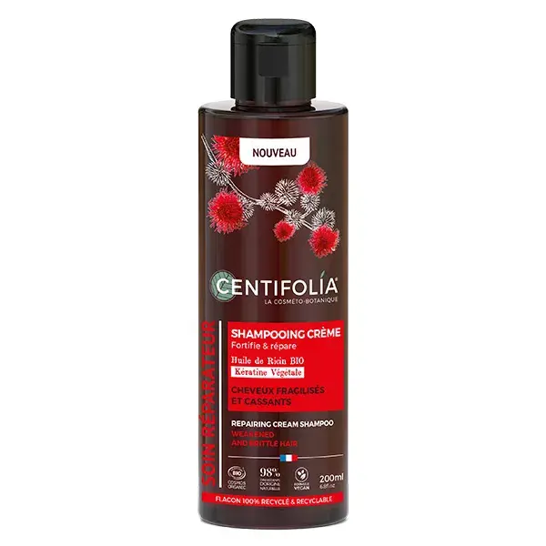 Creme de Shampoo Reparador Centifolia para Cabelos Fracos e Quebradiços, Orgânico, 200ml