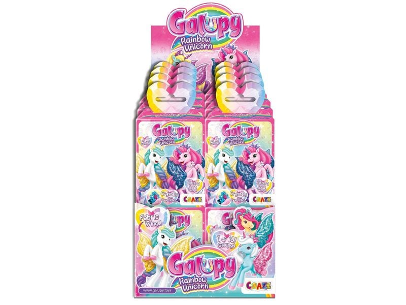 Craze Galupy Rainbow Unicorn assortiert Regenbogen-Einhorn-Figur mit einem funkelnden Swarovski-Kristall
