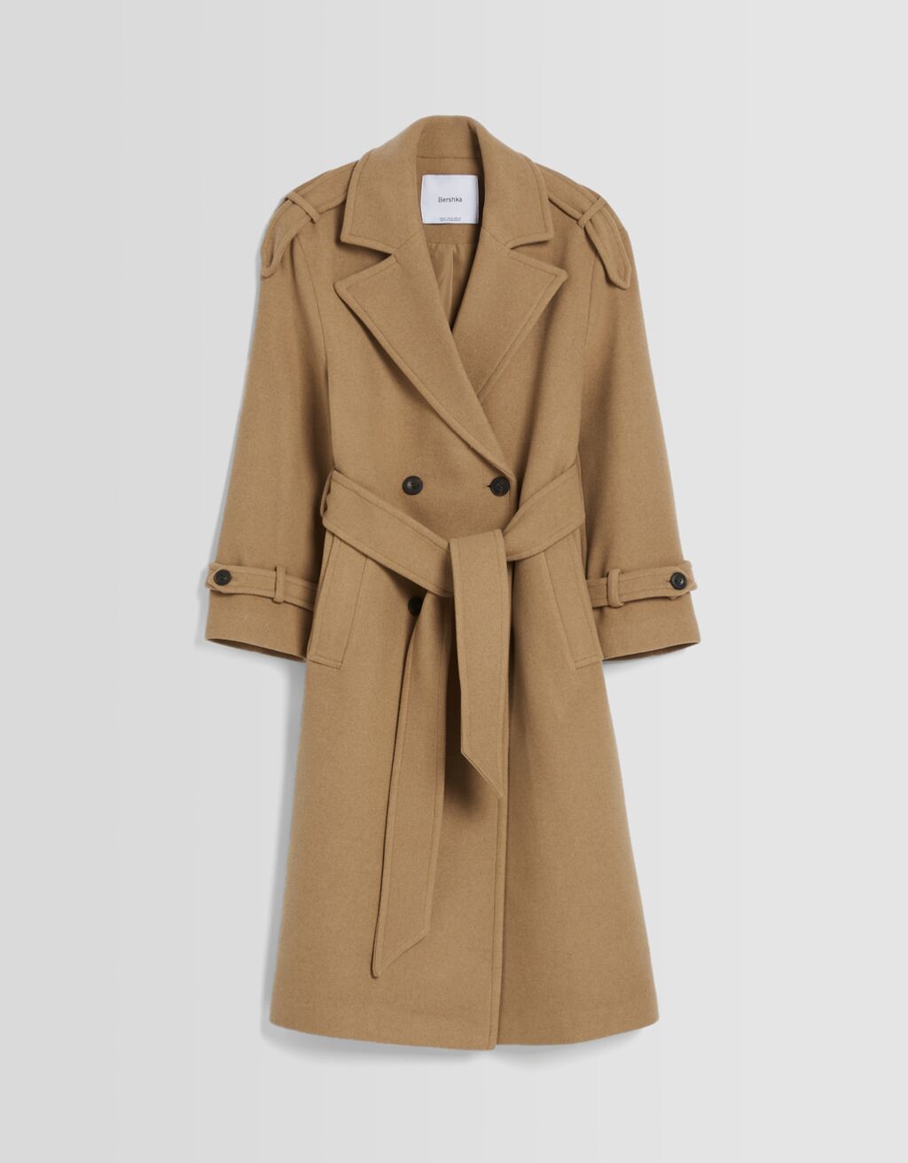 Trench coat em mistura de lã
