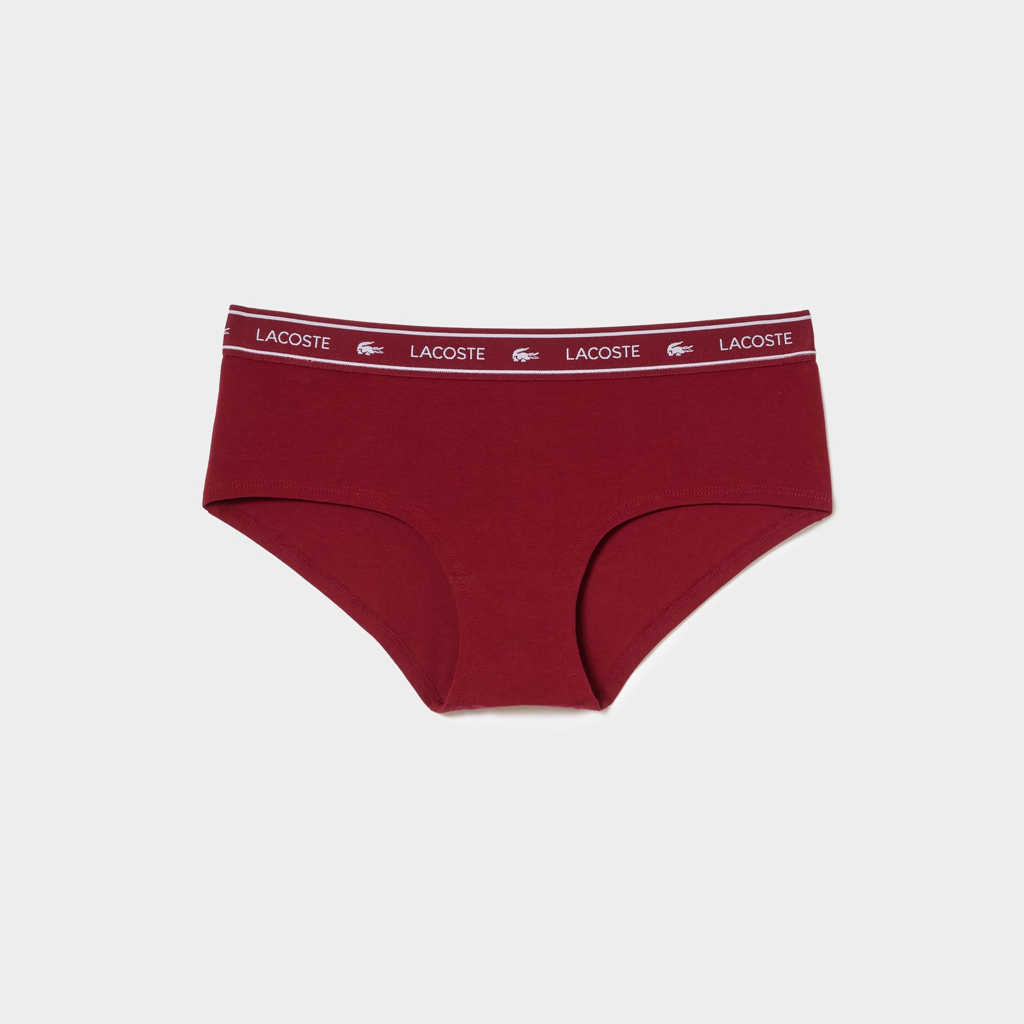 Shorty avec ceinture siglée en coton stretch Culottes & bas - Rouge - Lacoste - Femme