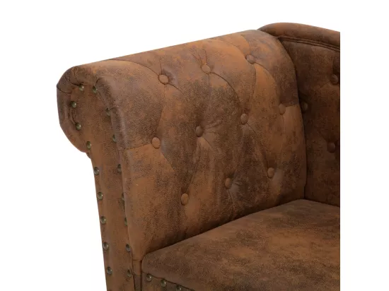 Chaise longue Marron Similicuir daim