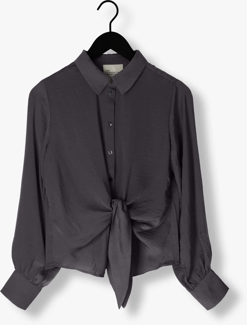 MY ESSENTIAL WARDROBE grijze my essential wardrobe blouse hilomw knot blouse