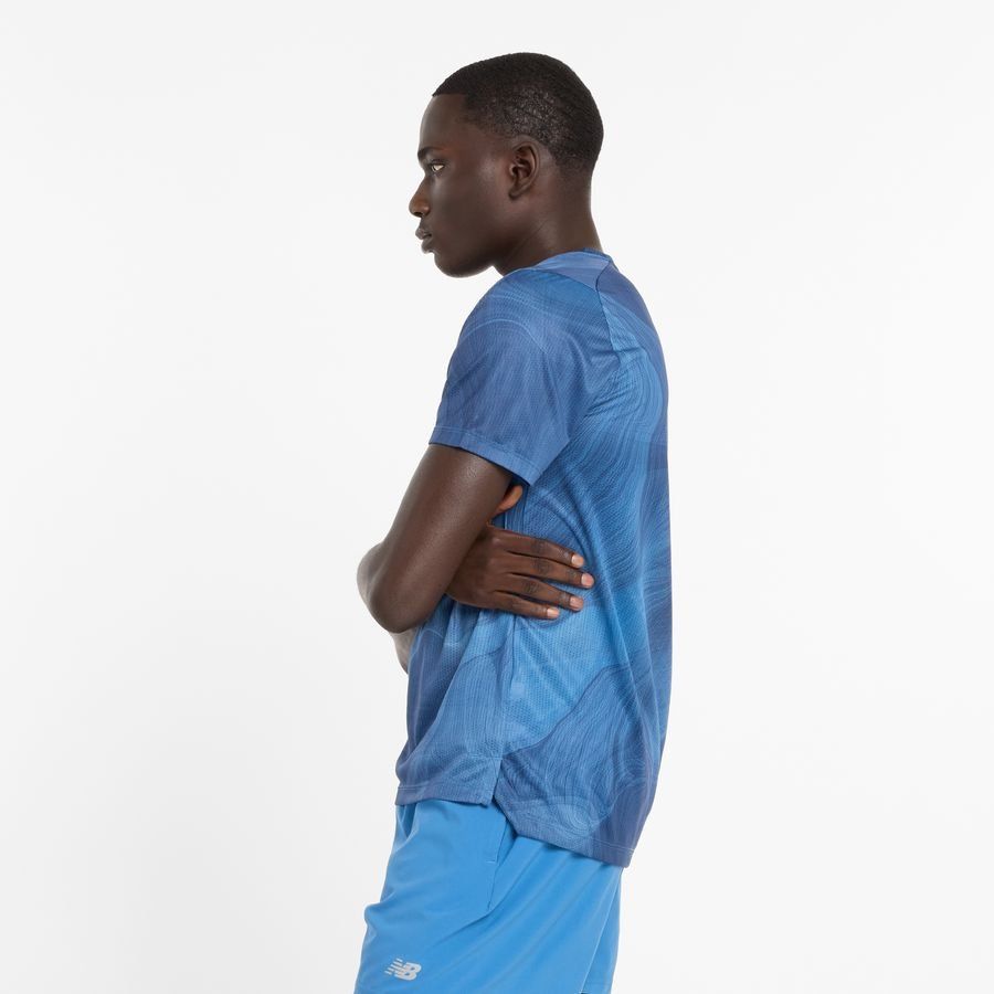 New Balance T-shirt d'Entraînement Athletics Printed - Bleu