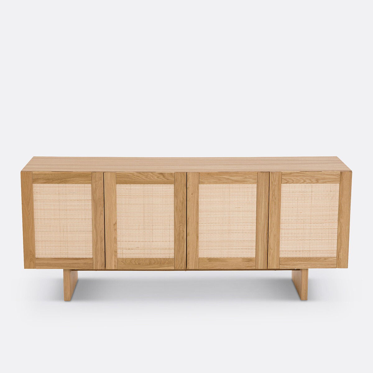 LA REDOUTE INTERIEURS<br>Aparador de 4 portas, folheado de carvalho e vime, Arty