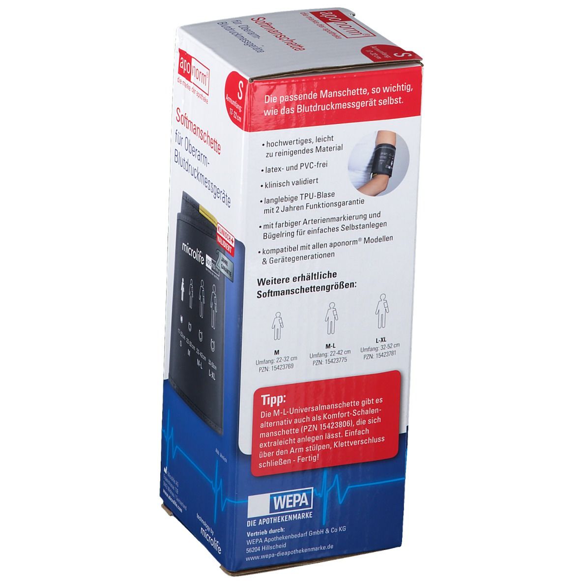 aponorm® Oberarm Softmanschette Gr. S 17-22 cm