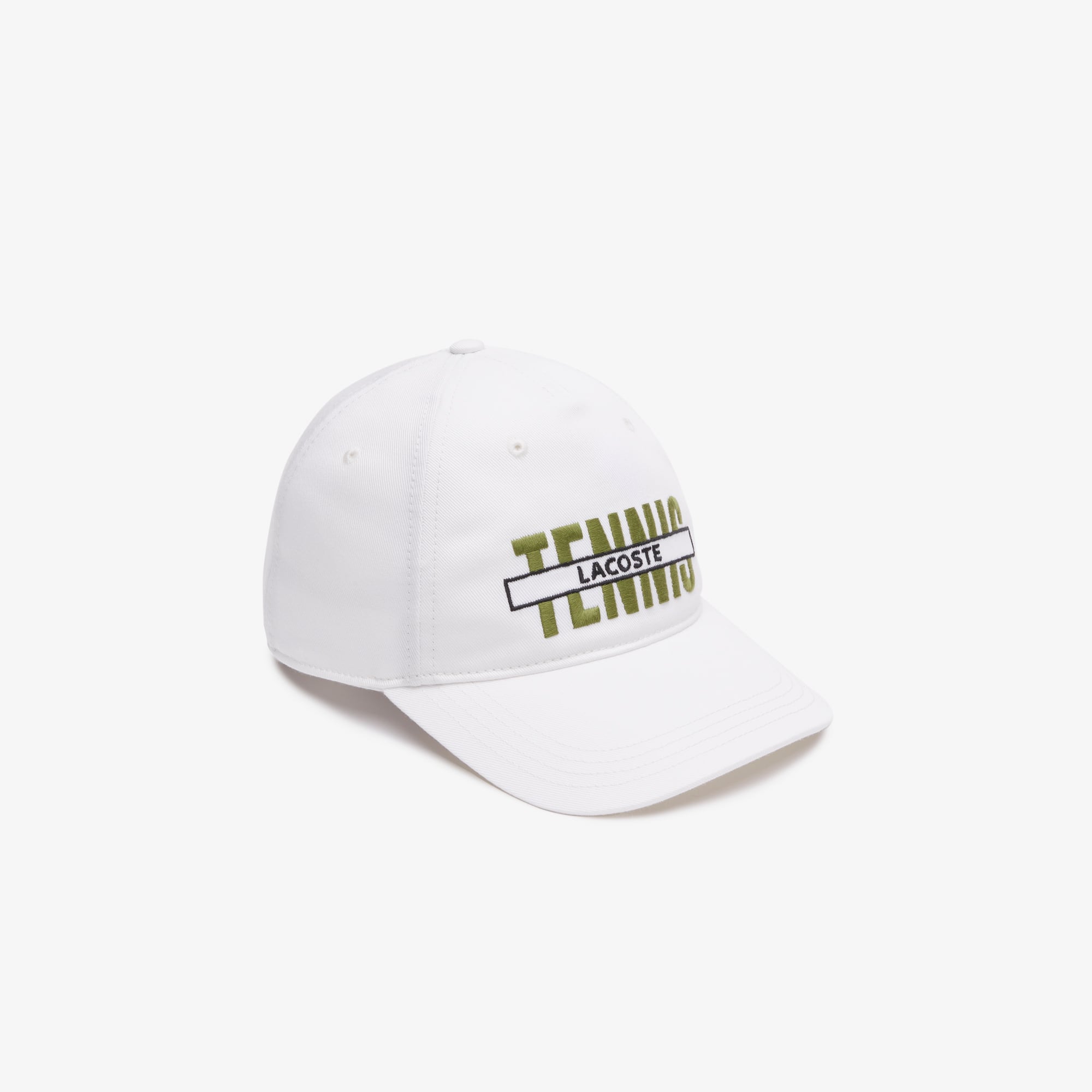 Casquette brodée en gabardine de coton Chapeaux & Casquettes - Blanc - Lacoste - Femme
