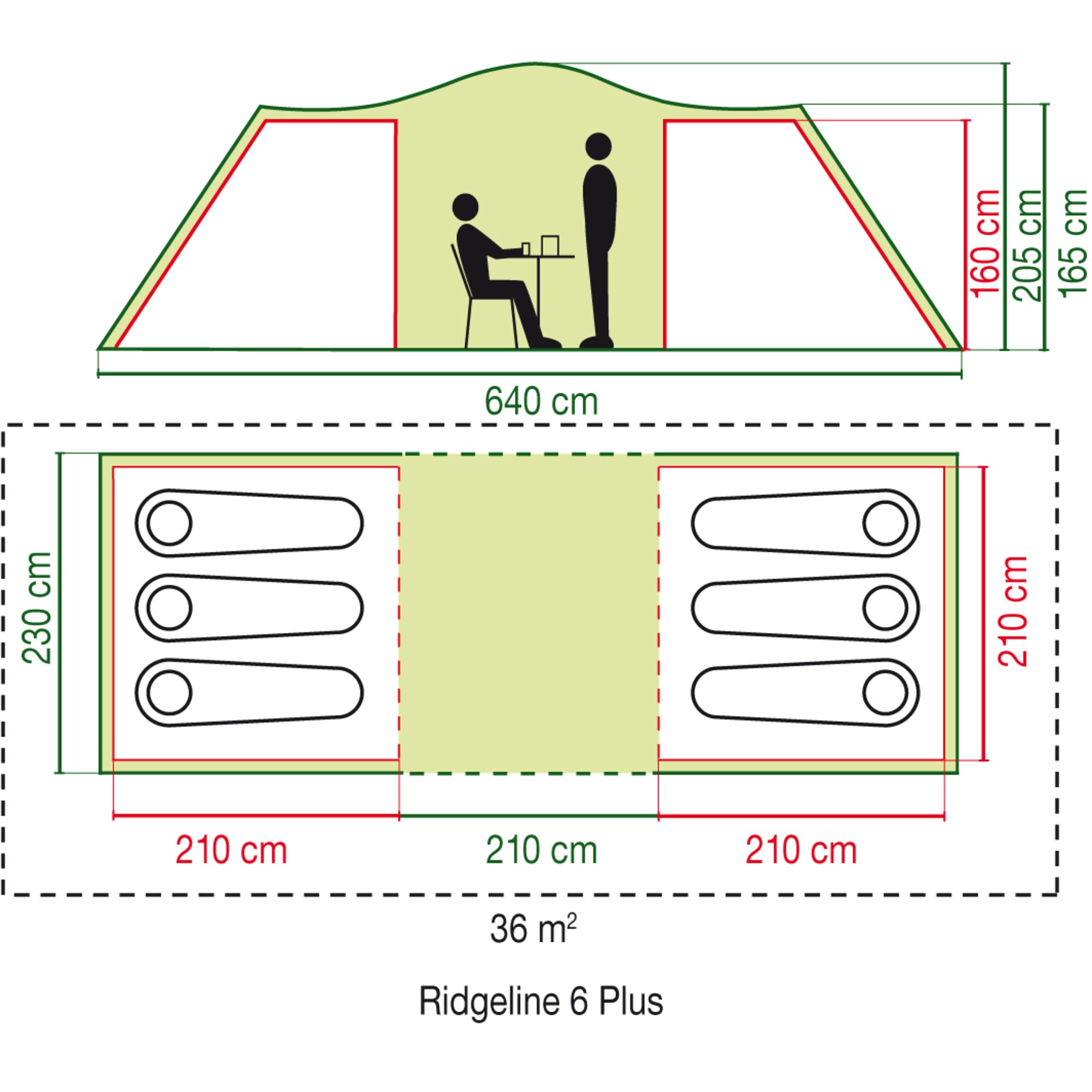 Coleman Zelt 6-Personen-Kuppelzelt Ridgeline 6 Plus