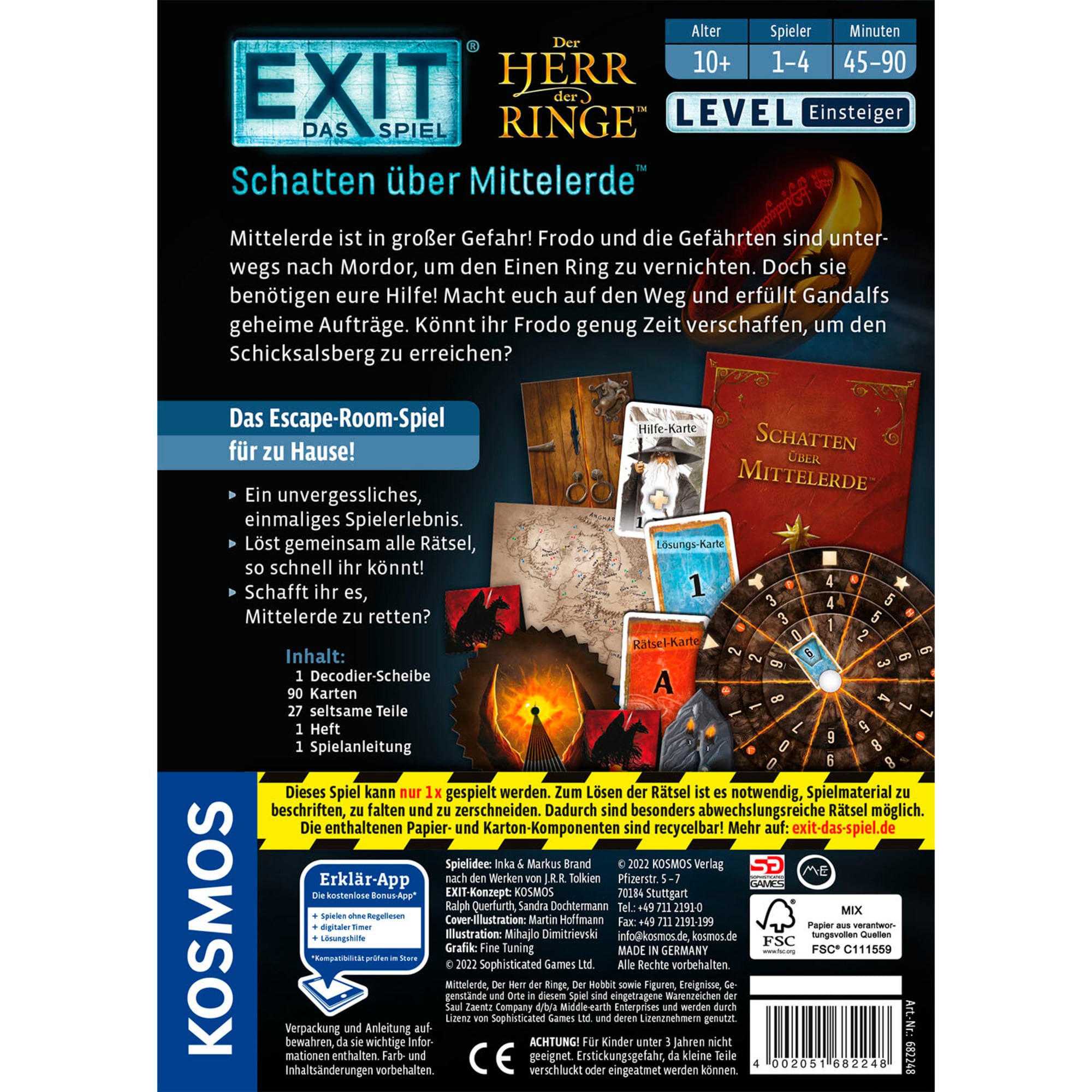 Kosmos Partyspiel EXIT - Das Spiel - Schatten über Mittelerde