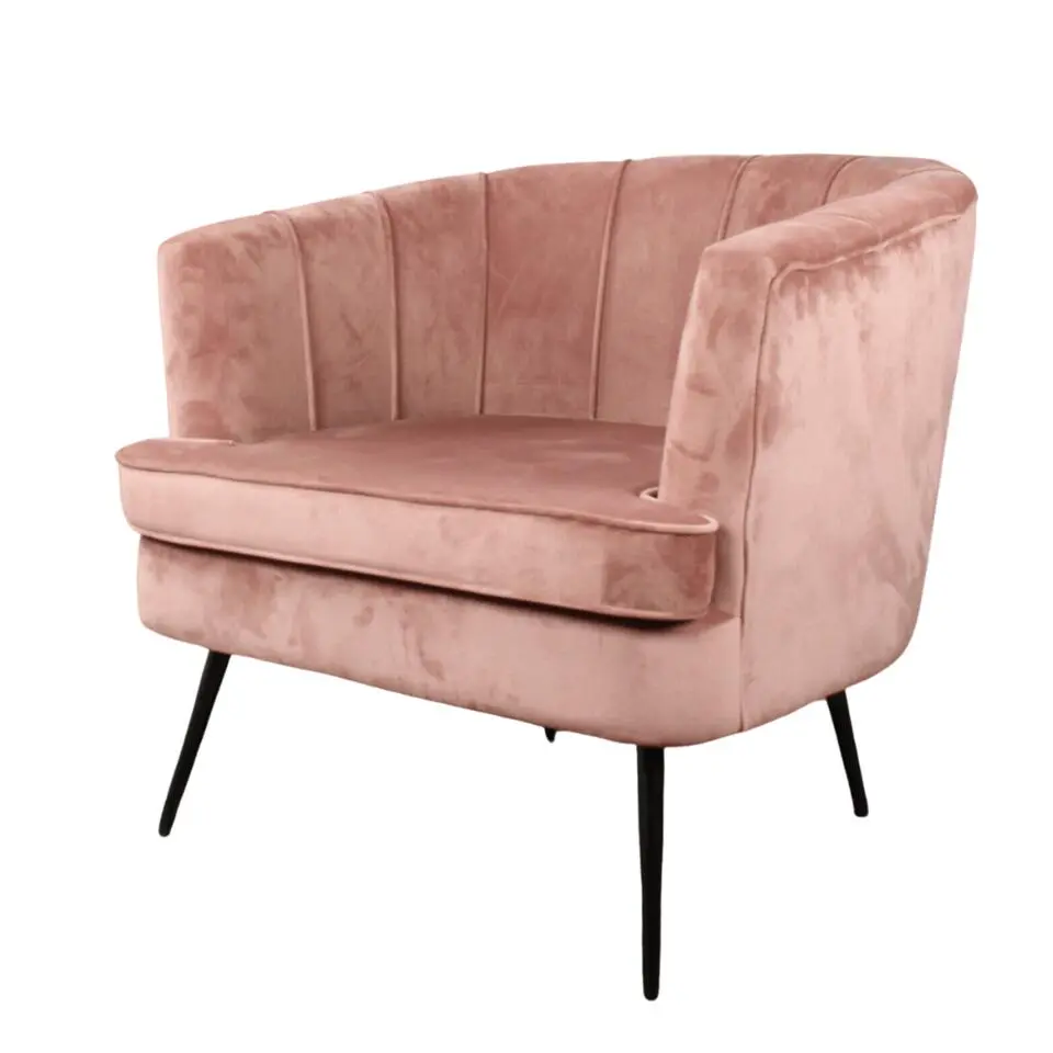 DS4U - Norah fauteuil velvet zalmroze