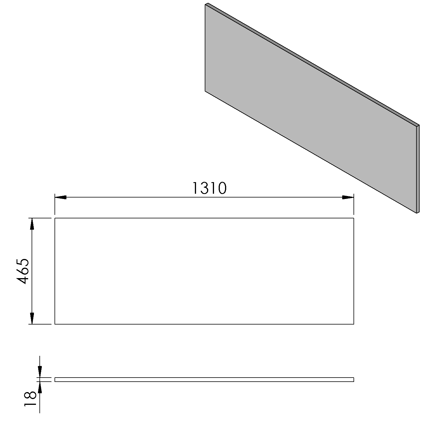 Sapho Cirasa toppaneel 131x46.5cm donkerbruin eiken