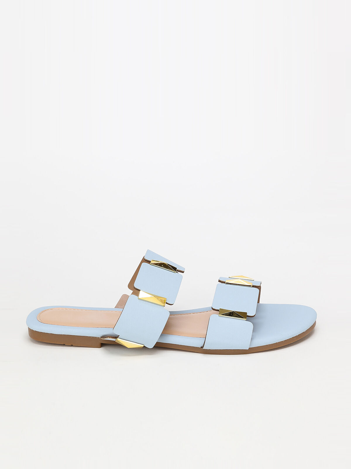 Mules à double brides- Bleu clair