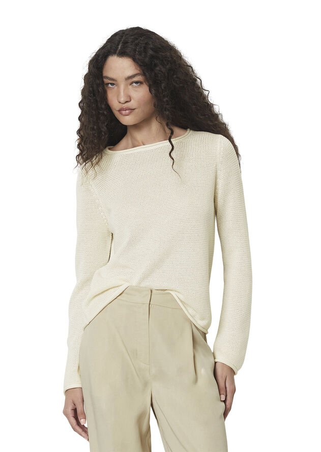 Marc O’Polo Pullover, longsleeve, roundneck White cotton