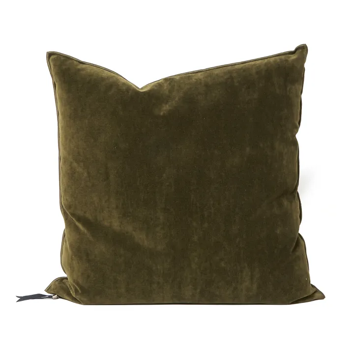 Maison de Vacances Coussin vice versa en velours vintage | Vert kaki