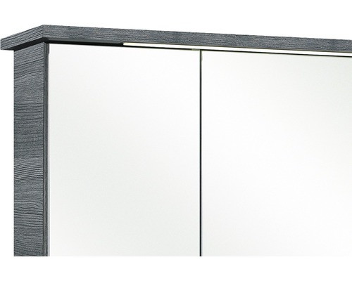 Pelipal Cesa III spiegelkast, 115 x 20 x 72 cm, grafietstrepen, horizontaal, 3-deurs, LED, IP44