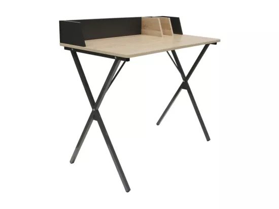 Bureau en métal noir avec séparateurs BRICE - L90 cm