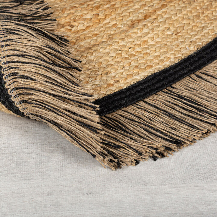Rond jute vloerkleed - Kahano Naturel/Zwart